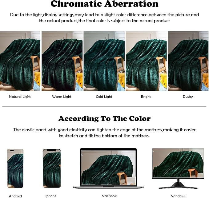 NEWCOSPLAY Super Soft Queen Blanket Forest Green Premium Silky Flannel Fleece - Image 6