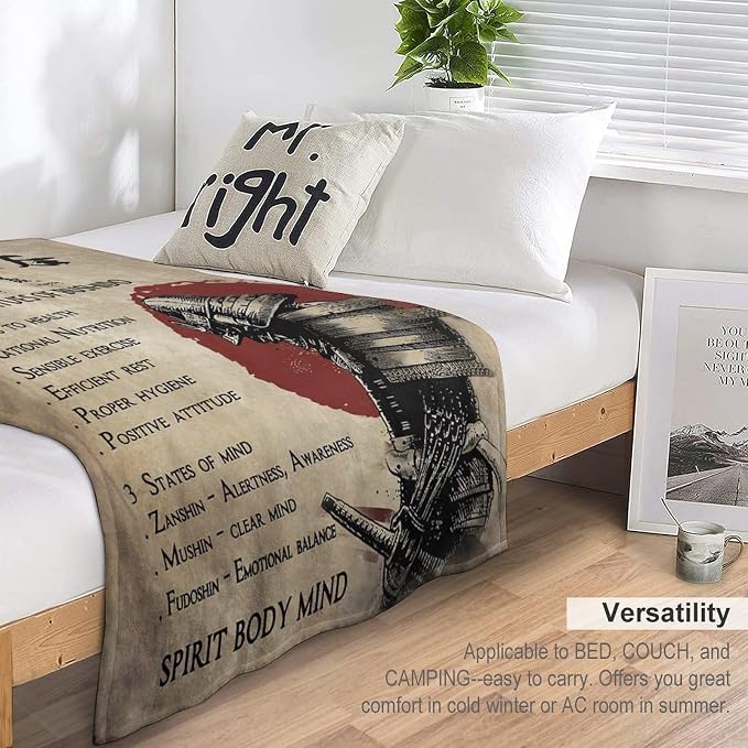 Samurai Warrior Throw Blanket - Image 5
