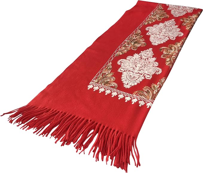Urban CoCo Women's Embroidered Tassel Long Shawl Oversize Scarf Wraps - Image 4