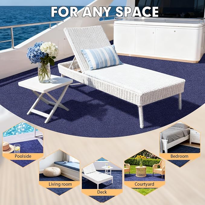Marine Carpet, 5 FT x 20 FT Deep Blue Indoor Outdoor Rug 0.2" Thick Boat - Image 8