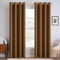 MIULEE Linen Curtains for Bedroom 100% Blackout Thermal Insulated Brown Grommet by MIULEE