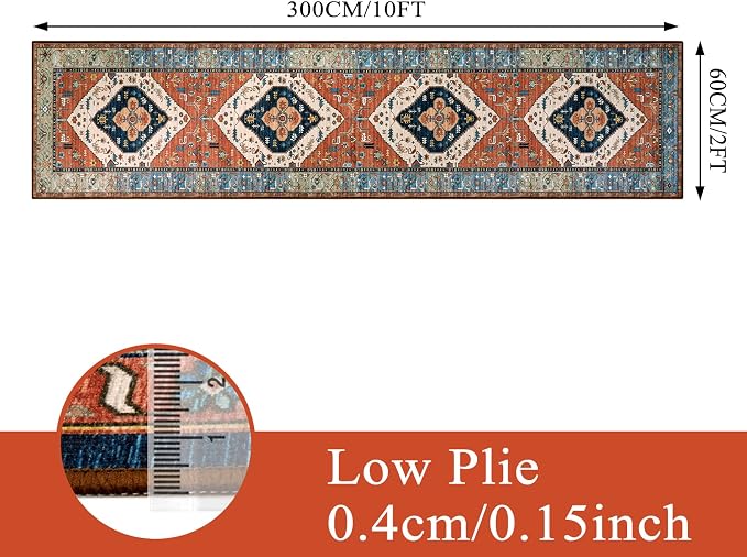 Lahome Boho Runner Rugs for Hallway 2x10 Extra Long Washable Non-Slip Hallway - Image 2