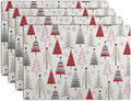 Christmas Tree Placemats Set of 4 Geometric Colorful Xmas Place Mats 12x18 Inch by Wnoesat