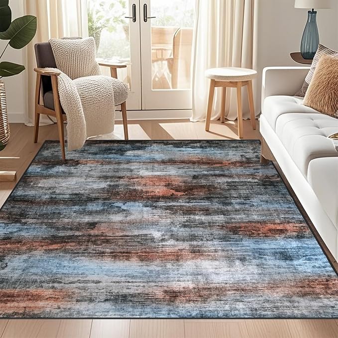 WILLSUN Washable Area Rugs, 5x7 Non-Slip Boho Large Area Rugs - Image 8