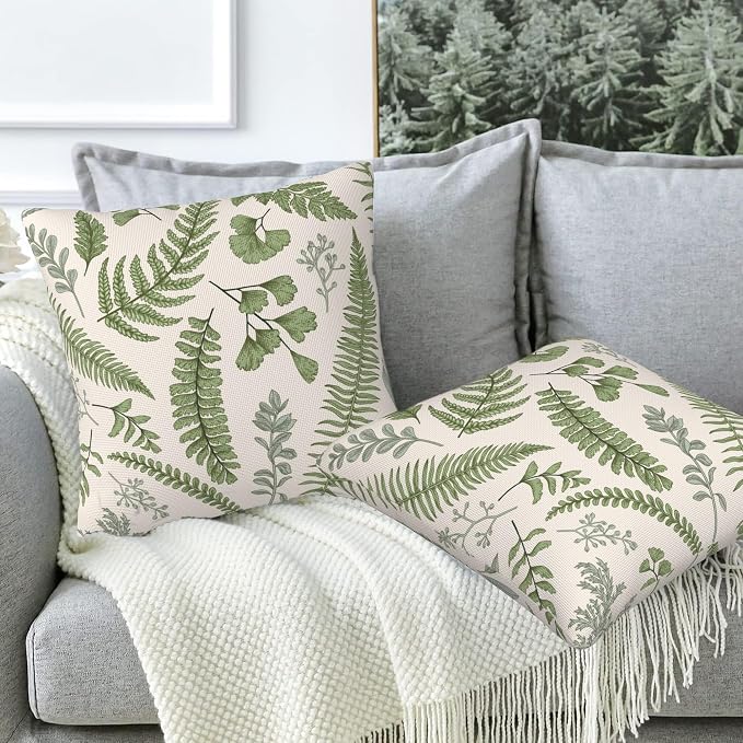 Leaves and Herbs Throw Pillow Cover Case Vintage Floral Botanical Throw Pillows - Image 5