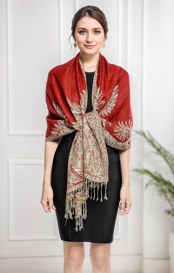 Achillea Big Paisley Pashmina Shawl Wrap - Image 4