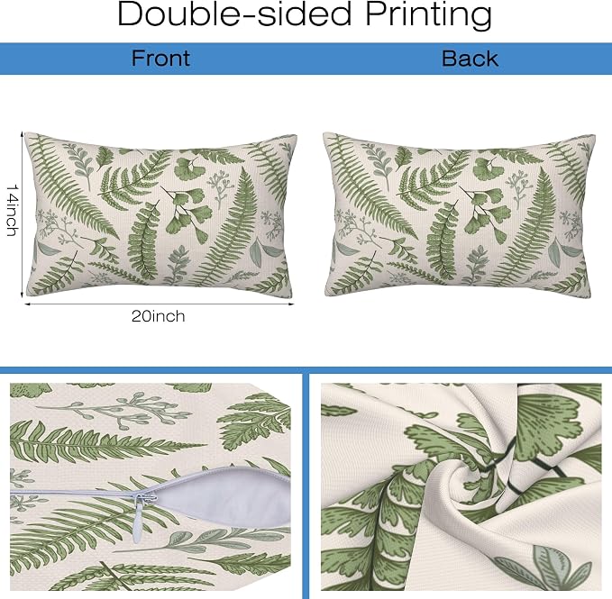 Leaves and Herbs Throw Pillow Cover Case Vintage Floral Botanical Throw Pillows - Image 2