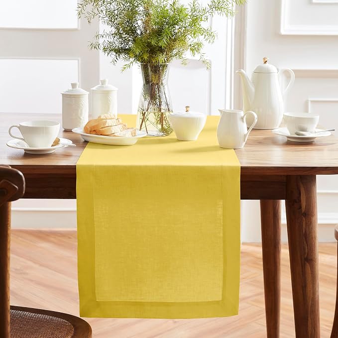 Solino Home Linen Yellow Table Runner 60 Inches by SolinoHome