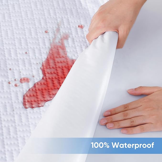 Cooling Waterproof Mattress Protector Twin Size, Mattress Cover 3D Air Fabric - Image 2