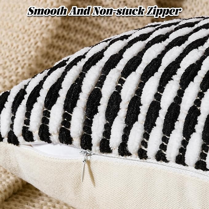 AmHoo Boho Chenille Pillow Cover Decorative Tufted Pillowcase - Image 2