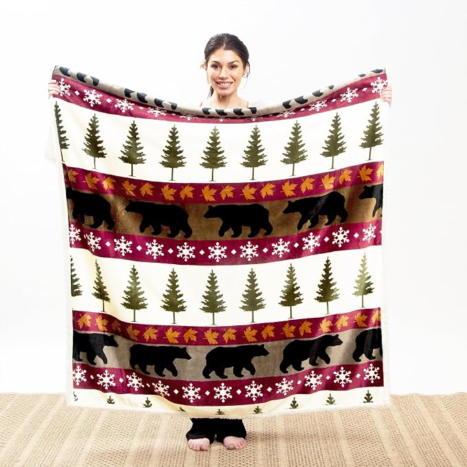 CARSTENS, INC. Ultra Premium Super Soft Plush Sherpa Fleece Oversized Throw - Image 2