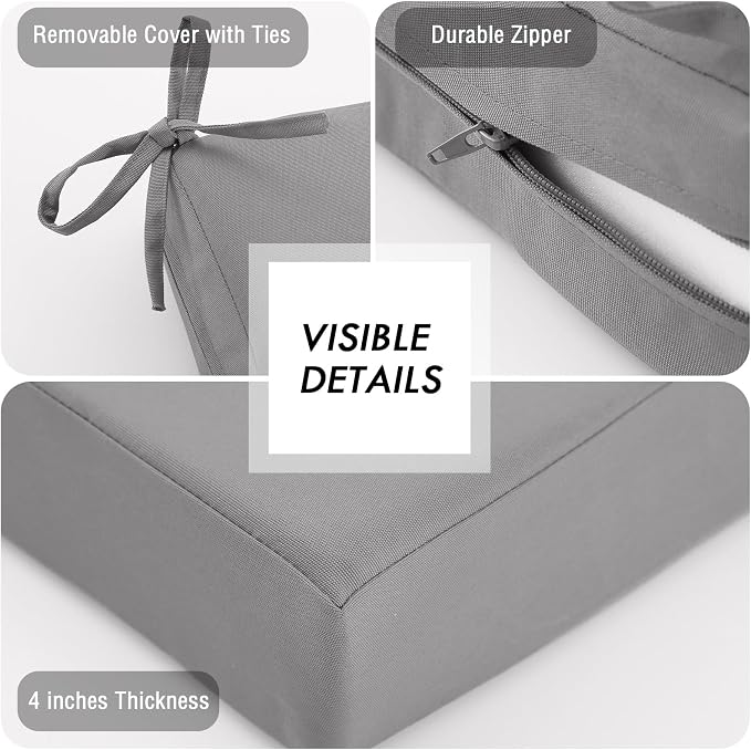 idee-home Outdoor Cushions for Patio Furniture, Outdoor Seat Cushion, - Image 7