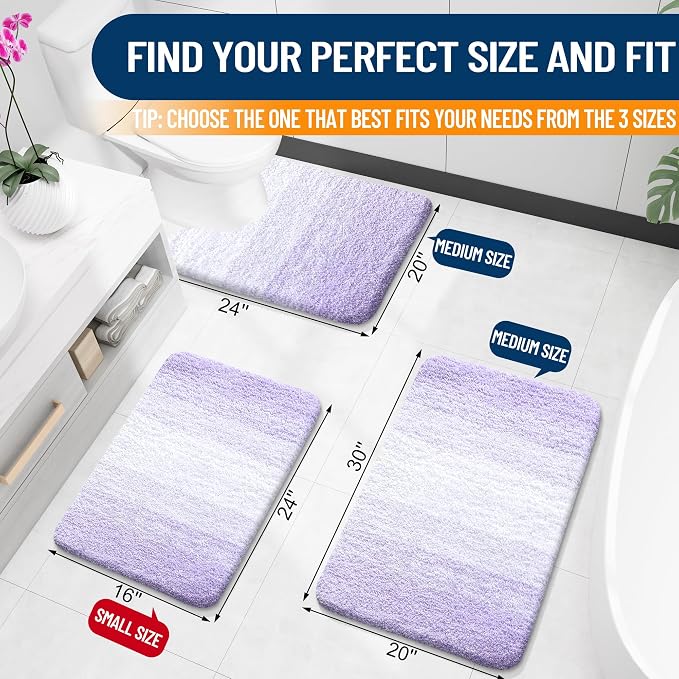 OLANLY Bathroom Rugs Mat 24x16, Extra Soft Absorbent Microfiber Bath Rugs - Image 2
