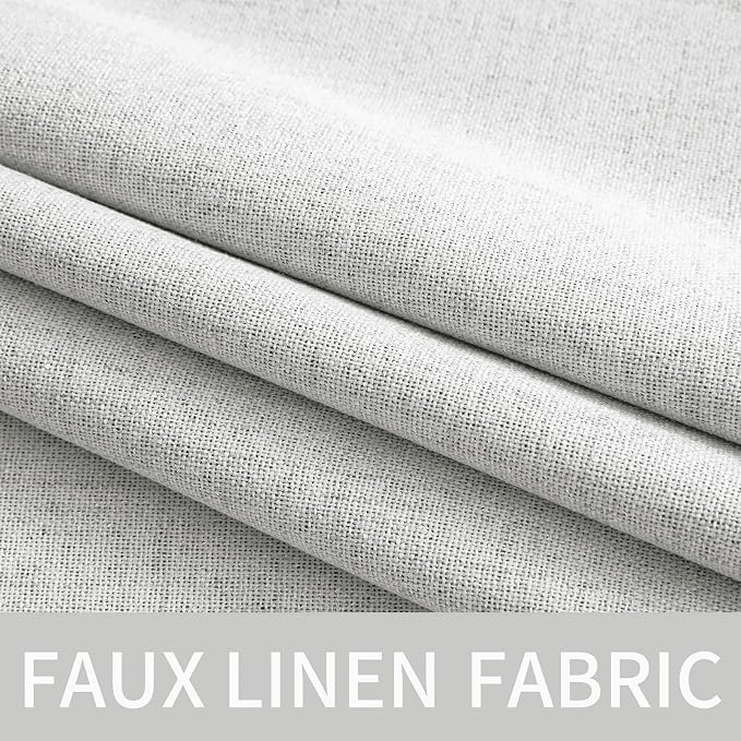 MIULEE Linen Textured Curtains for Bedroom Solid 100% Blackout Thermal - Image 5