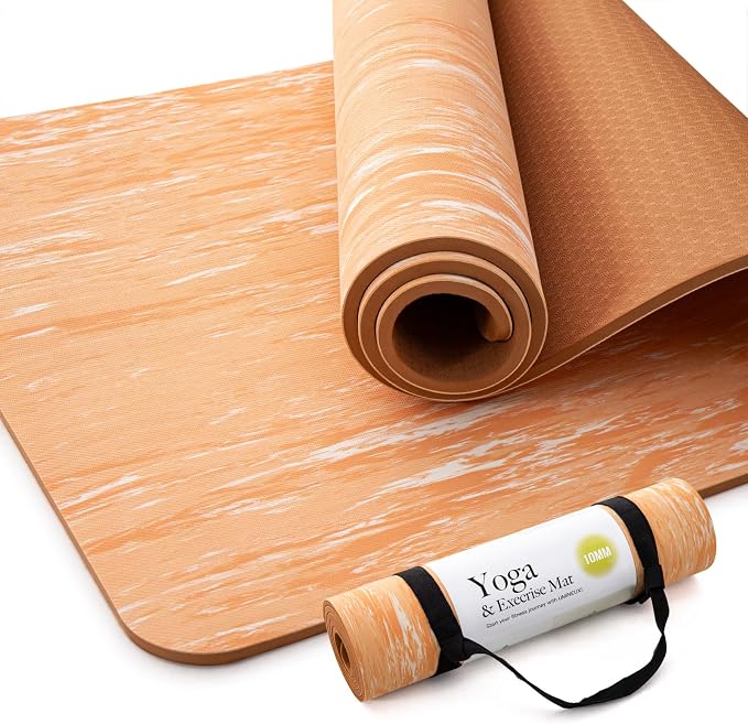 UMINEUX Extra Thick Yoga Mat, 2/5 Inch, Natural Rubber and TPE Non Slip Yoga by UMINEUX