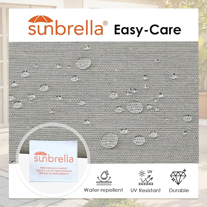 Outdoor Sunbrella Square Corner Seat Cushion, 18.5"x16"x3", Non Slip Outdoor - Image 2