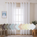 MIULEE 2 Panels 84 Inch Farmhouse Linen Sheer Window Curtains by MIULEE