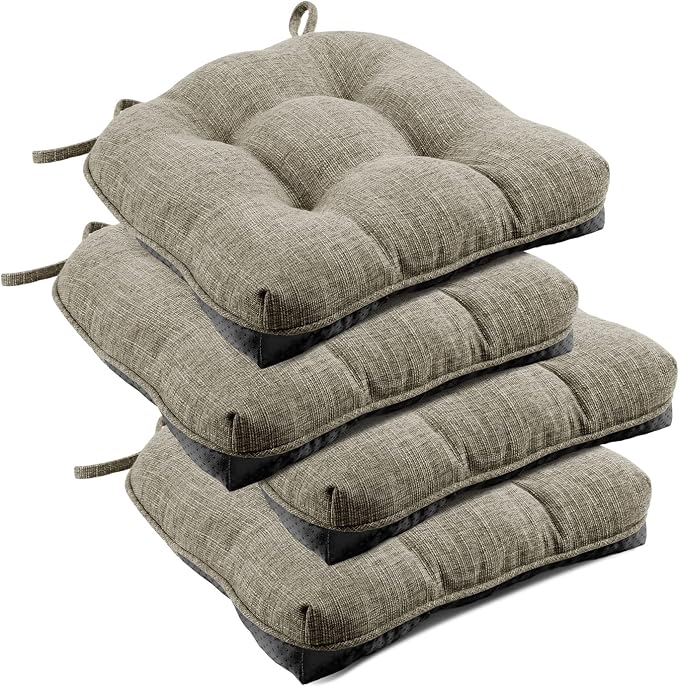 downluxe Indoor Chair Cushions for Dining Chairs, Tufted Overstuffed Textured by Downluxe