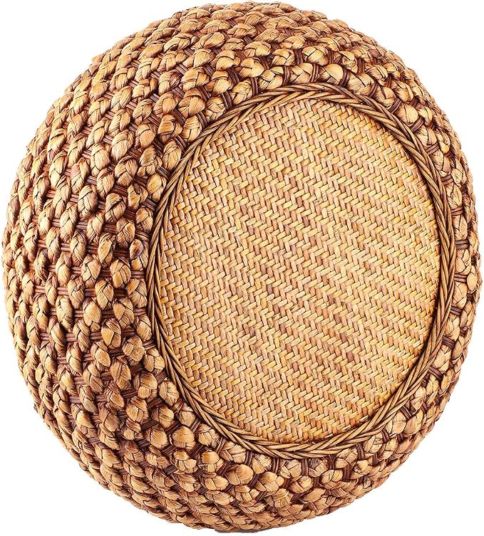 GLOGLOW Japanese Style Round Floor Cushion, Hand Woven Material - Image 2