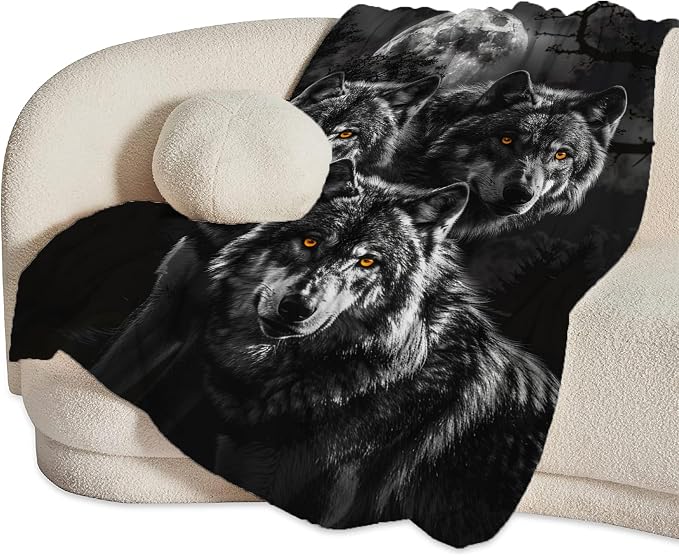 Wolf Throw - Animal Blanket for Girls, Men & Boys - Soft, Cozy Fleece Blanket - Image 6