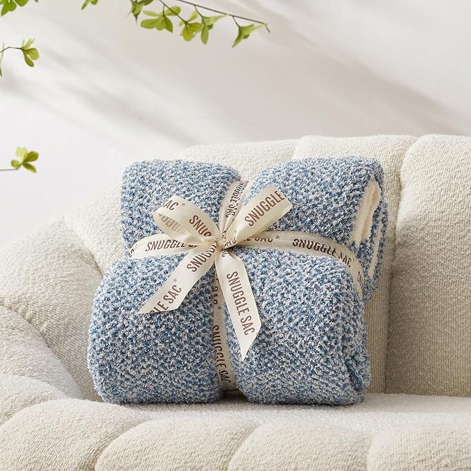 Snuggle Sac Heather Blue Throw Blanket - Image 4