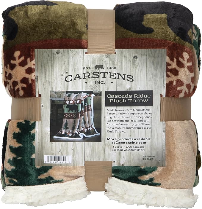 CARSTENS, INC. Ultra Premium Super Soft Plush Sherpa Fleece Oversized Throw by CarstensInc