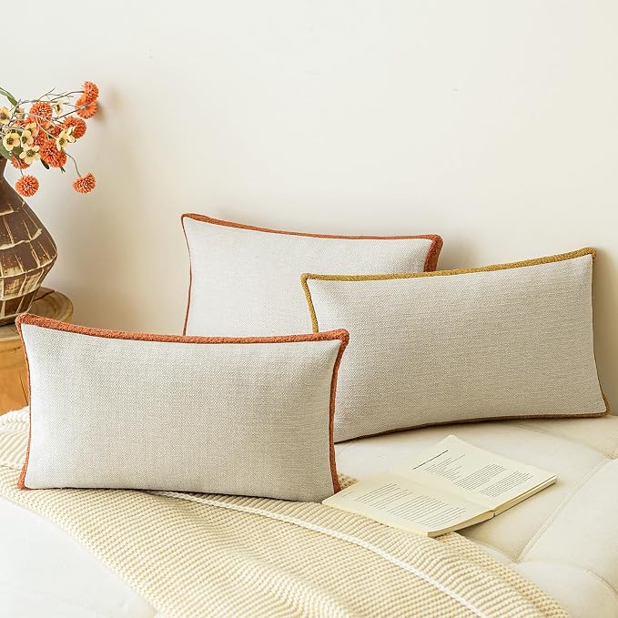 a moment Loop Yarn Linen-Like Pillow Cover Natural Soft Decorative Throw Pillow - Image 6