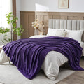 NEWCOSPLAY Super Soft King Blanket Dark Purple Premium Silky Flannel Fleece by NEWCOSPLAY