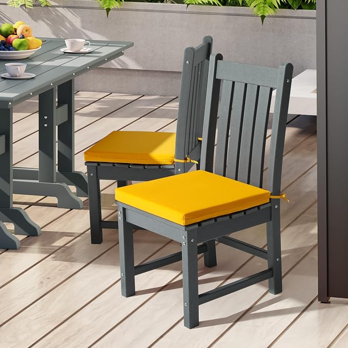 WestinTrends Solace Outdoor Patio Kitchen Dining Chair Square Seat Cushions Set - Image 2