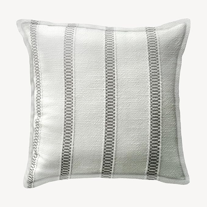 SanVia Grey Hearth Premium Cotton Throw Pillow Covers, 20 x 20 Inches, by SanVia