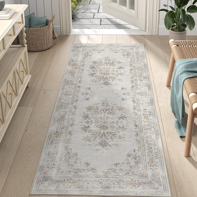 jinchan Vintage Floral Runner Rug 2x6 by JINCHAN