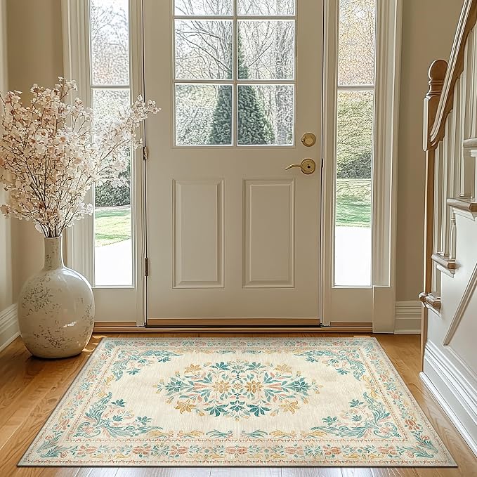 jinchan Vintage Floral 3x5 Area Rugs - Image 4