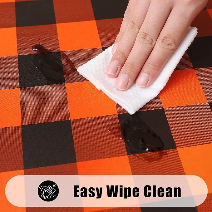 Smiry Rectangle Picnic Table Cloth, Elastic Waterproof Fitted Vinyl Tablecloths - Image 4