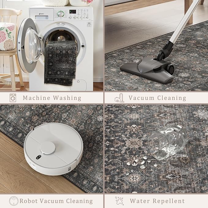 Collive Washable Runners Rug for Hallway, 2x6 Boho Kitchen Runner Rugs Non Slip - Image 4