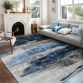 Ciicool Modern Abstract Deep Blue Gray Rug by CIICOOLHomeDeco