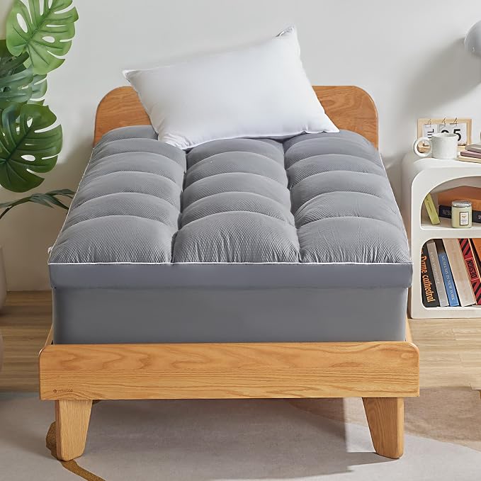SLEEP ZONE Mattress Topper Twin XL Size, Extra Thick Fitted Mattress Pad - Image 2