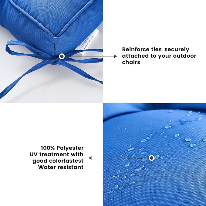 ARTPLAN Outdoor Seat Cushion, Square Thick Tufted Pure Chair Cushion - Image 5