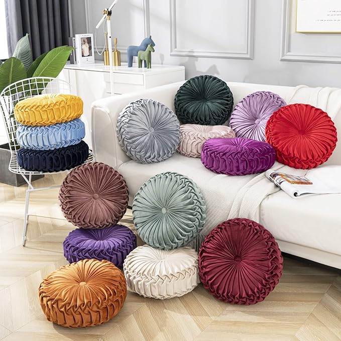 HLOVME Throw Pillow for Couch Decorative 3D Pumpkin Round Velvet Cushion for - Image 7