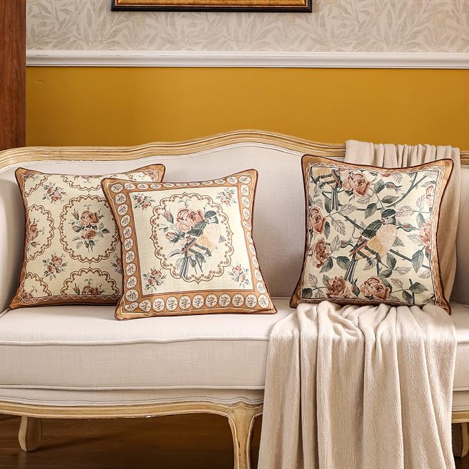 patdrea Designer Vintage Floral Throw Pillow Covers - Image 8