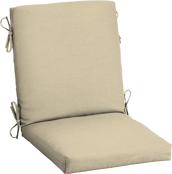 Arden Outdoor Midback Chair Cushion, 18 x 16.5, Tan Leala by ARDEN