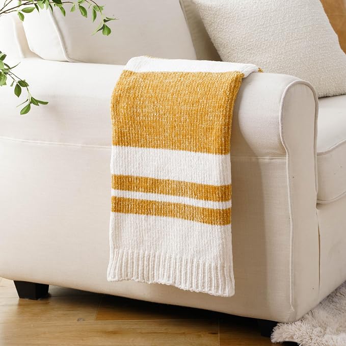 BATTILO HOME Mustard Yellow Throw Blanket - Image 8
