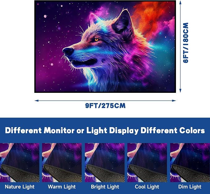 6' x 9' Galaxy Wolf Rug Large 3D Fierce Wolves Space Area Rugs - Image 2