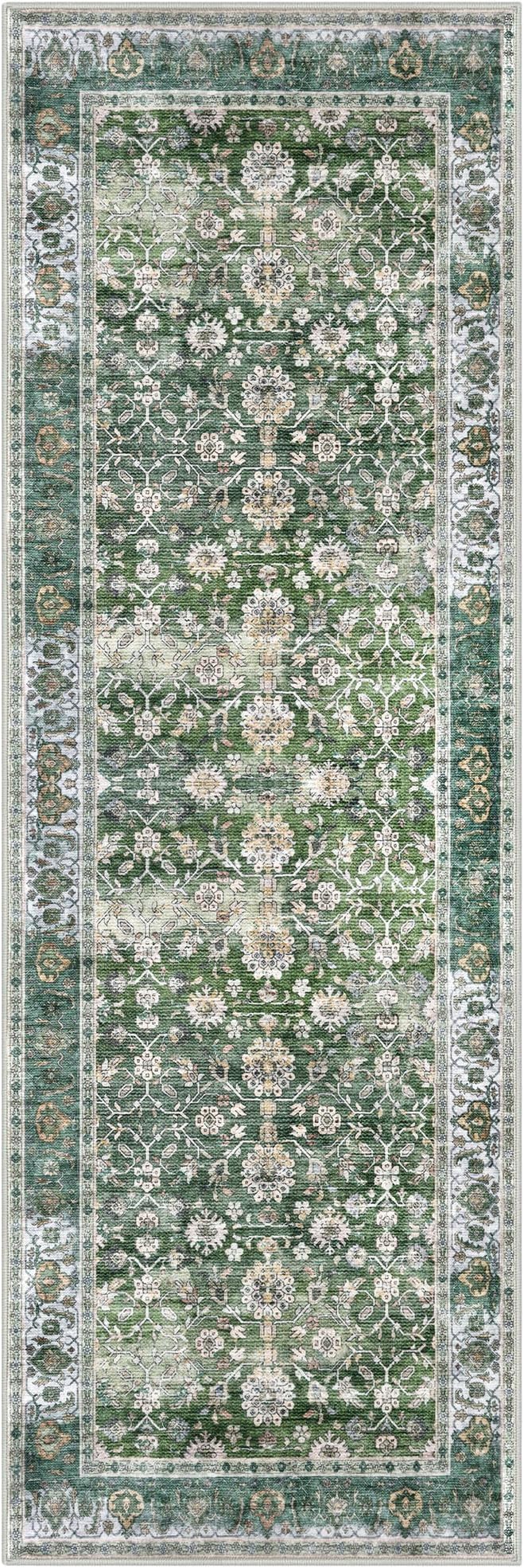 KUTA Runners for Hallways 2x6, Vintage Floral Rug Non-Slip Washable Kitchen - Image 8