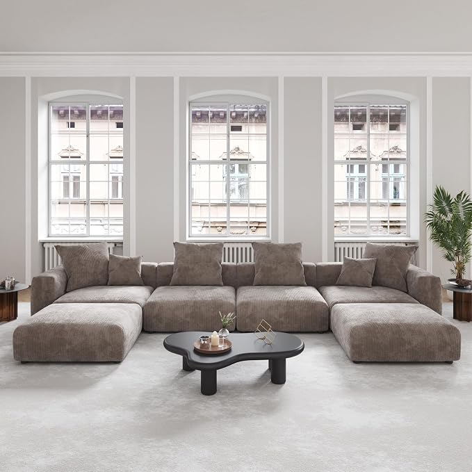 JACH 181" Oversized Modular Sectional Sofa, U-Shaped Deep 4-Seats Sectional - Image 6