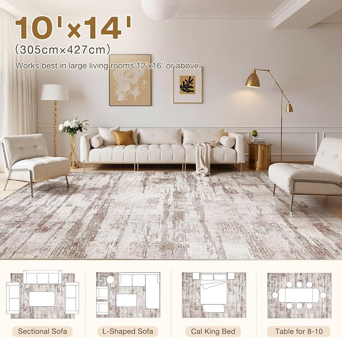 Abstract Living Room Rug 10x14 - Image 2