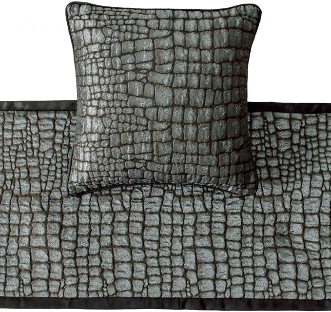 The HomeCentric King/Queen/Twin Blue & Grey Designer Full 68"x18" Bed Runner - Image 3
