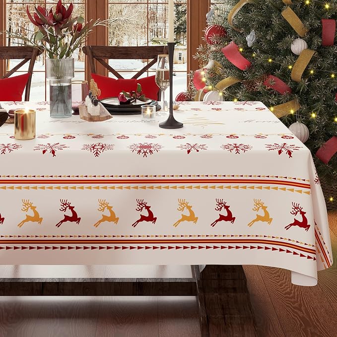Christmas Rectangle Table Cloth, 100% Waterproof Tablecloth, Christmas - Image 7