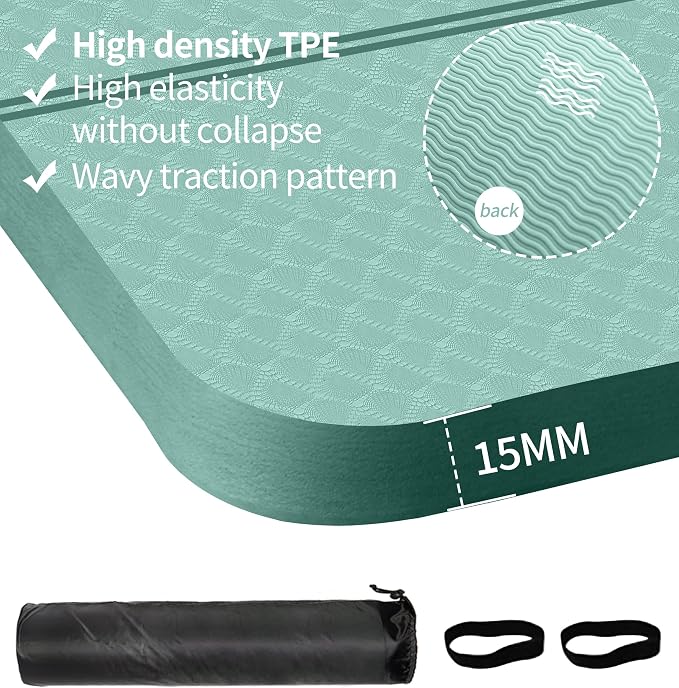 nuveti Large Exercise Mat - 15mm/20mm/30mm Thick Yoga Mat | Workout Mat - Image 2