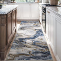 2x6 Runner Rug for Hallways Kitchen Modern Abstract Washable Runner Rug Blue by PADOOR