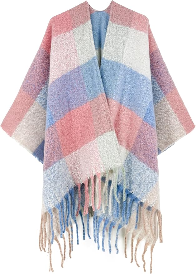 Breezy Lane Women's Shawl Wraps Warm Poncho Ruana Wrap Cardigan - Image 2